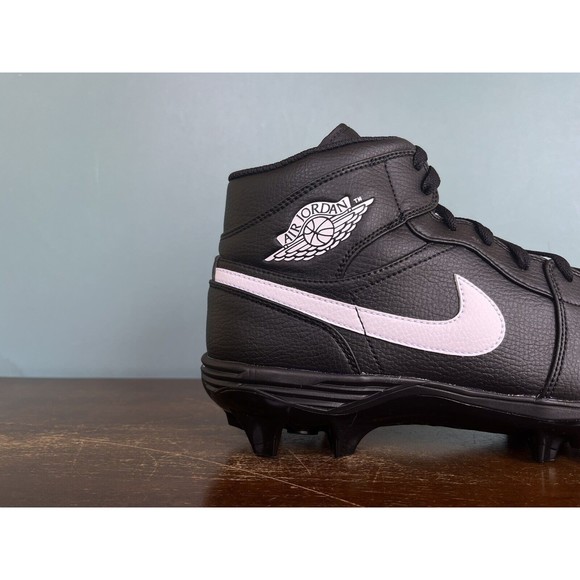 Jordan 1 Mid TD Alpha Menace Football Cleats Black/White Men's Sz 13 FJ6805-001 - Picture 4 of 11